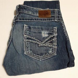 BKE Women's Sabrina Stretch Destroyed Denim Jeans in Size 25